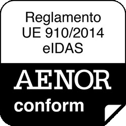 Logotipo Certification eIDAS AENOR conform reglamento UE 910/2014