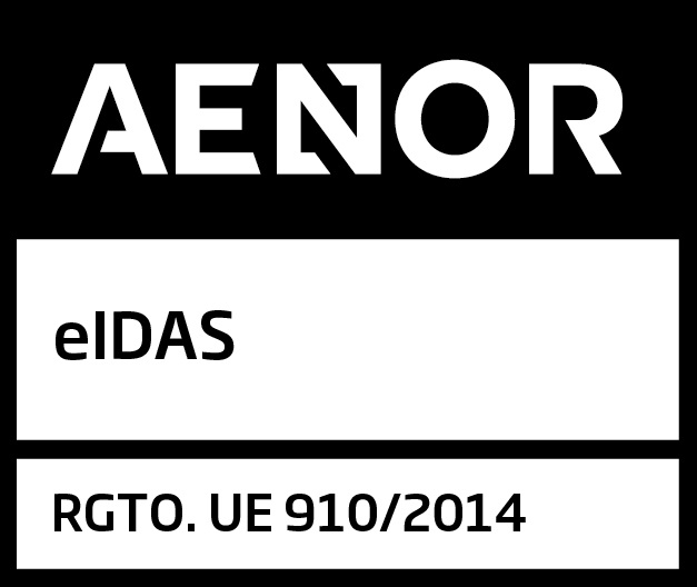 Logotipo Certification eIDAS AENOR conform reglamento UE 910/2014